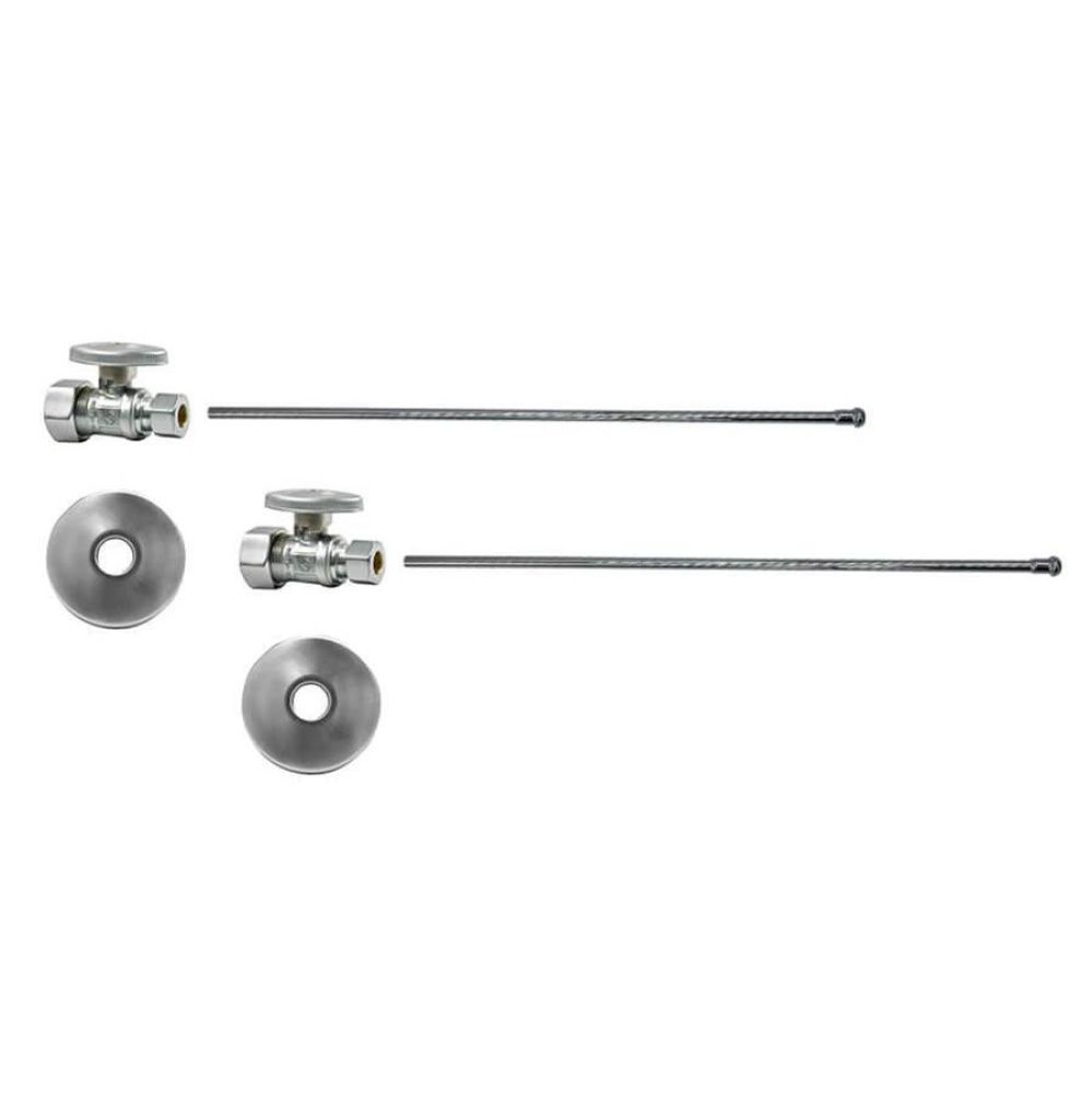 Lavatory Supply Kit - Brass Oval Handle with 1/4 Turn Ball Valve (MT410-NL) - Straight, No Trap