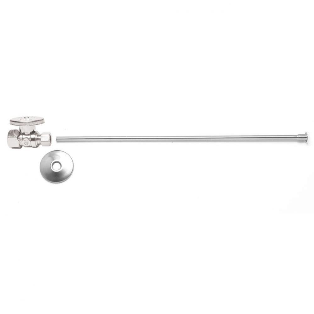 Toilet Supply Kit - Brass Oval Handle with 1/4 Turn Ball Valve (MT410-NL) - Straight, Flat Head Ri