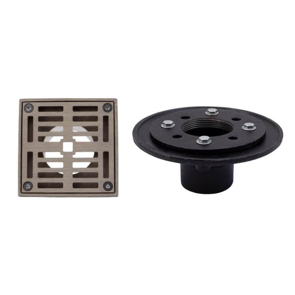 4 Inch Square Complete Shower Drain - IPS Cast Iron