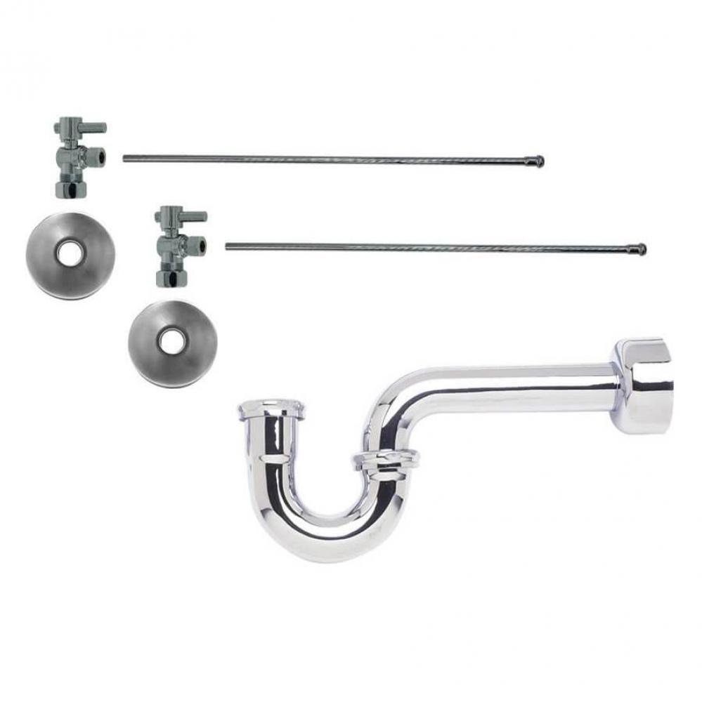 Lavatory Supply Kit - Mini Lever Handle with 1/4 Turn Ball Valve (MT521-NL) - Angle, P-Trap 1-1/4&