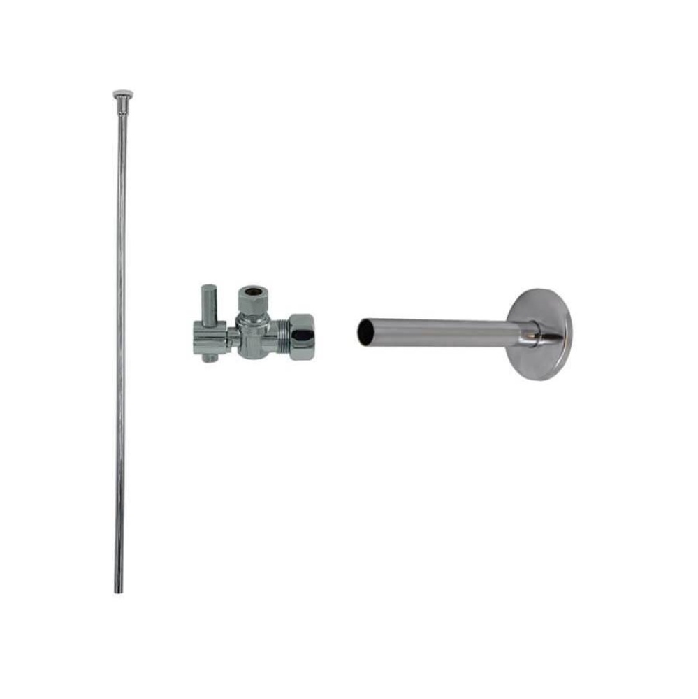 Toilet Supply Kit - Mini Lever Handle with 1/4 Turn Ball Valve (MT521-NL) - Angle, Cover Tube, Fla