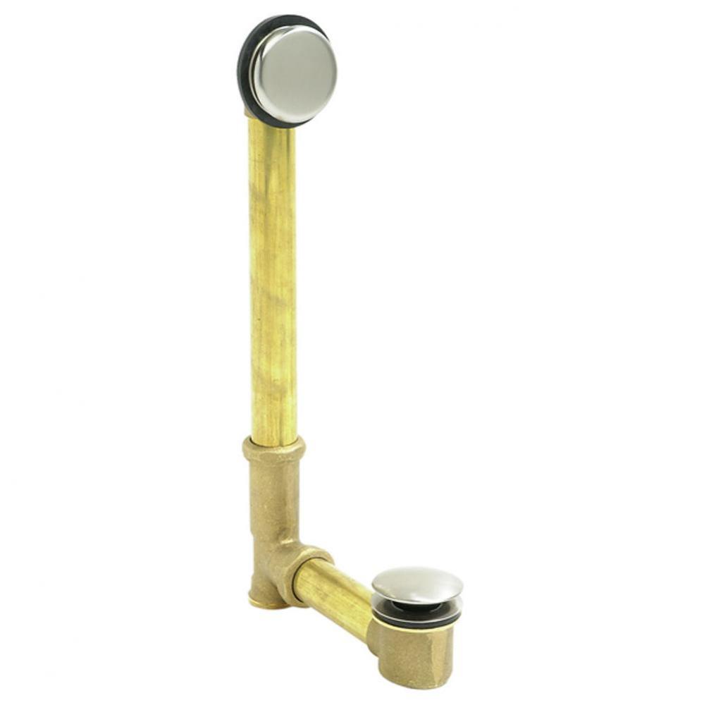 Soft Toe Touch Style Bath Waste & Overflow Drain (Brass Body) - For Center Drain Tubs