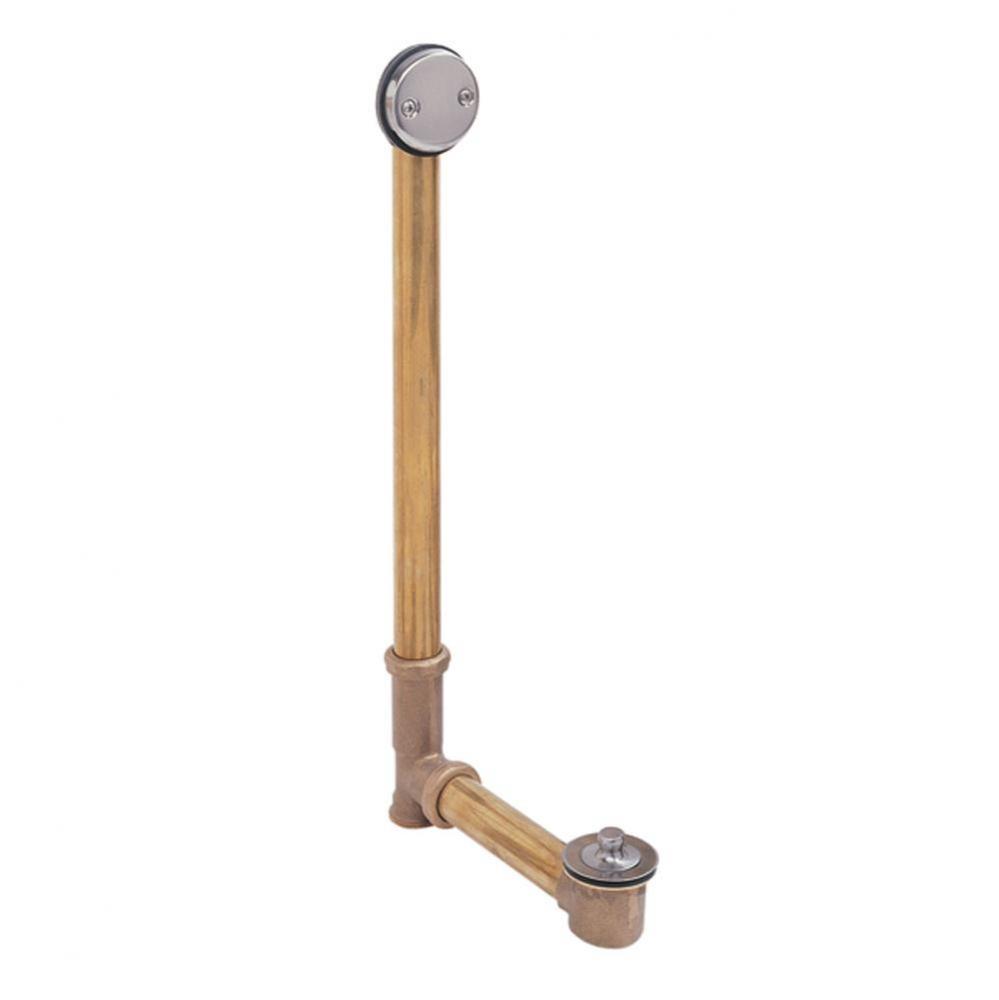 Economy Lift & Turn Style Bath Waste & Overflow Drain (Brass Body) - For Center Drain Tubs