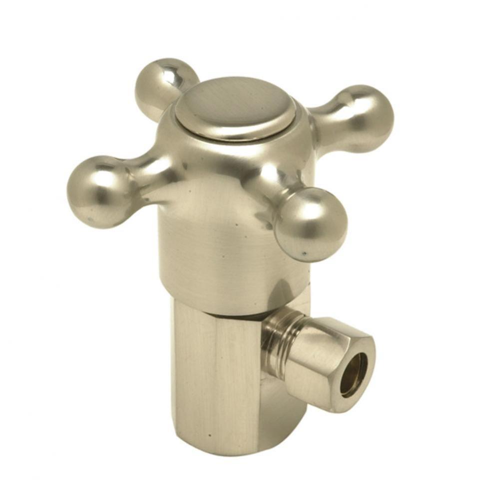 Brass Cross Handle with 1/4 Turn Ceramic Disc Cartridge Valve - Lead Free - Angle (1/2''