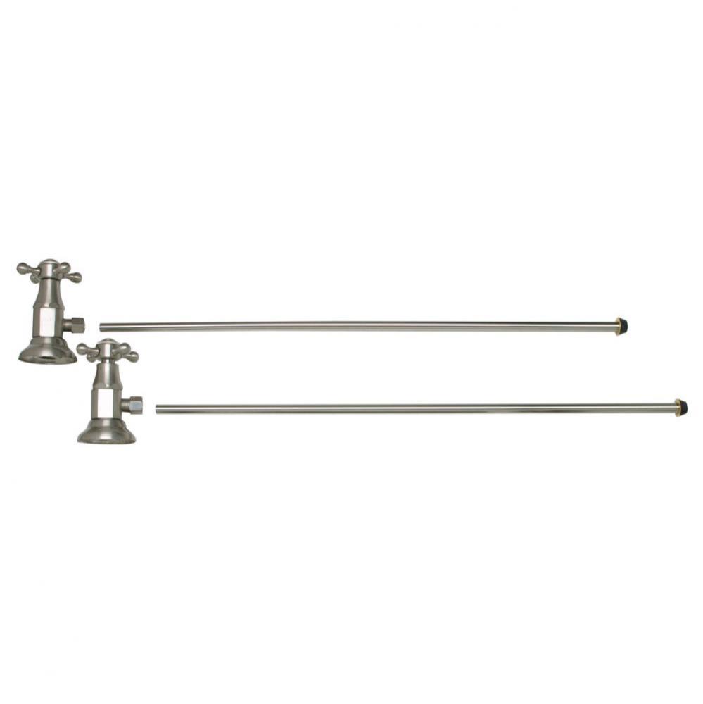 Lavatory Supply Kit - Brass Cross Handle with 1/4 Turn Ceramic Disc Cartridge Valve (MT 4004X-NL)