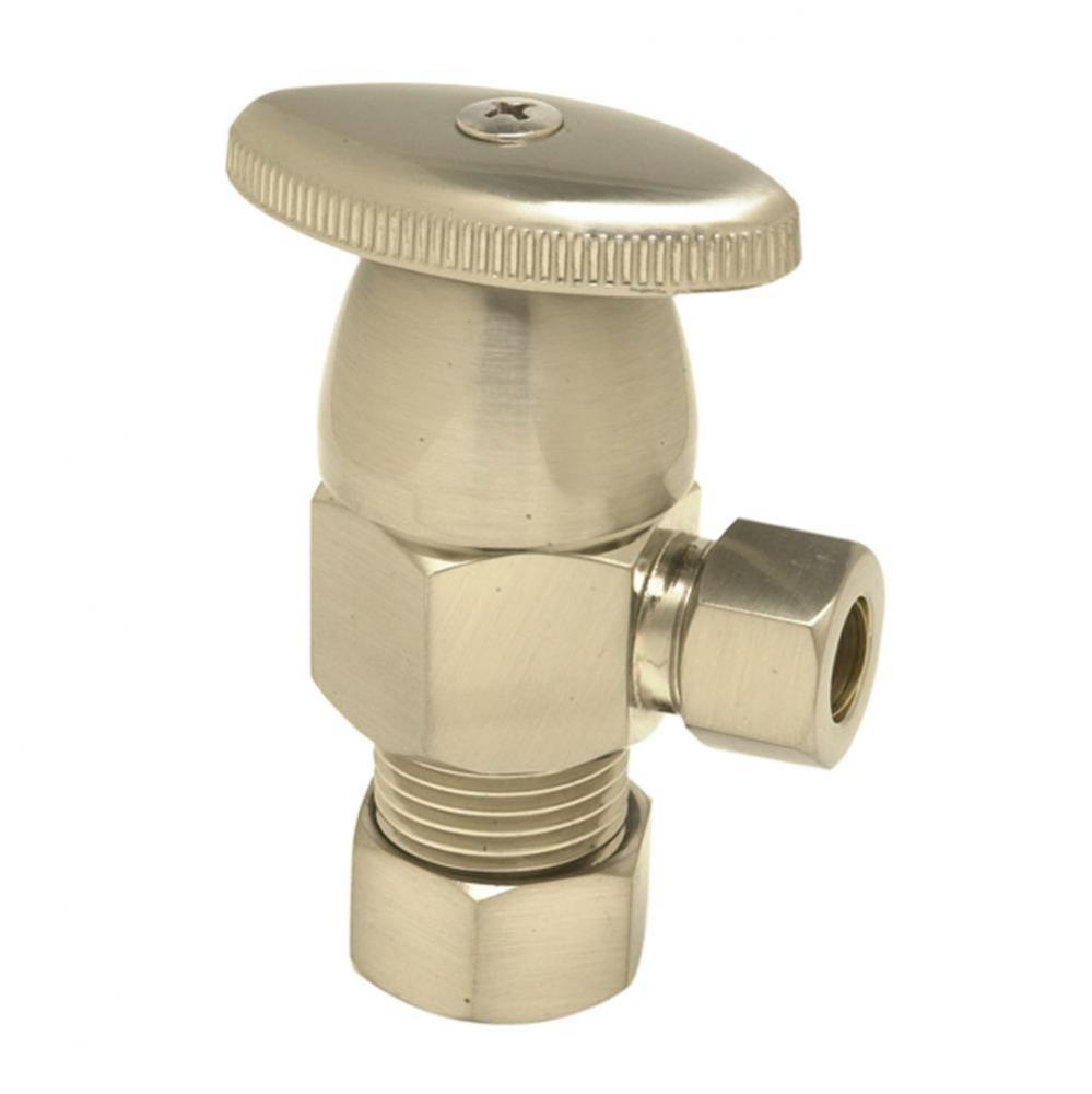 Brass Oval Handle with 1/4 Turn Ceramic Disc Cartridge Valve - Lead Free - Angle (1/2''