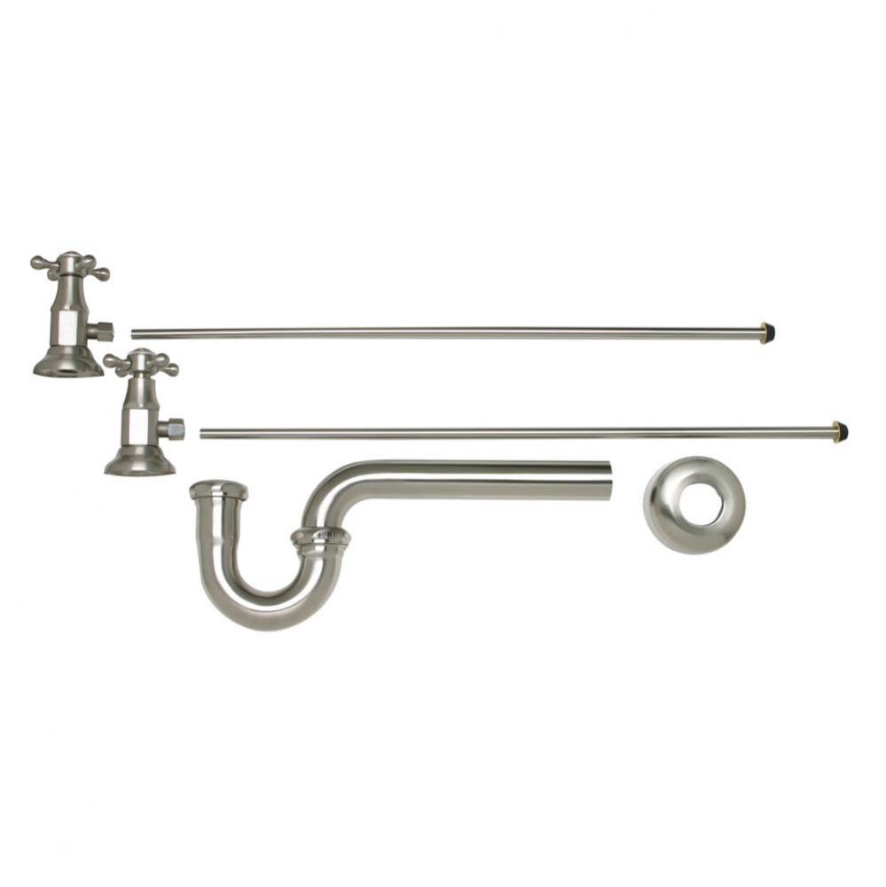 Lavatory Supply Kit - Brass Deluxe Cross Handle with 1/4 Turn Ceramic Disc Cartridge Valve (MT4004