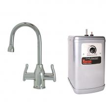 Mountain Plumbing MT1801DIY-NL/CPB - Hot & Cold Water Faucet with Modern Curved Body & Handles & Little Gourmet® Premi