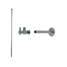 Mountain Plumbing MT582BL-NL/SB - Toilet Supply Kit - Mini Lever Handle with 1/4 Turn Ball Valve (MT521-NL) - Angle, Cover Tube, Fla