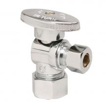 Mountain Plumbing MT401-NL/CPB - Brass Oval Handle with 1/4 Turn Ball Valve - Lead Free - Angle (1/2'' Female IPS)