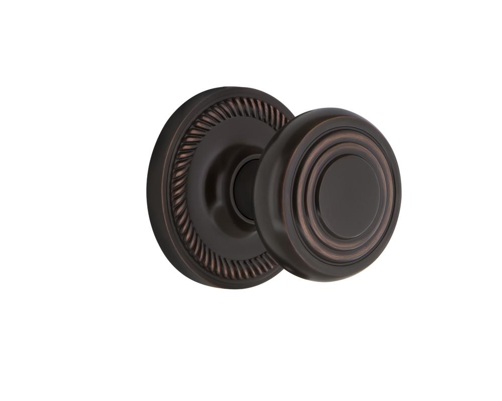 Nostalgic Warehouse Rope Rosette Passage Deco Door Knob in Timeless Bronze