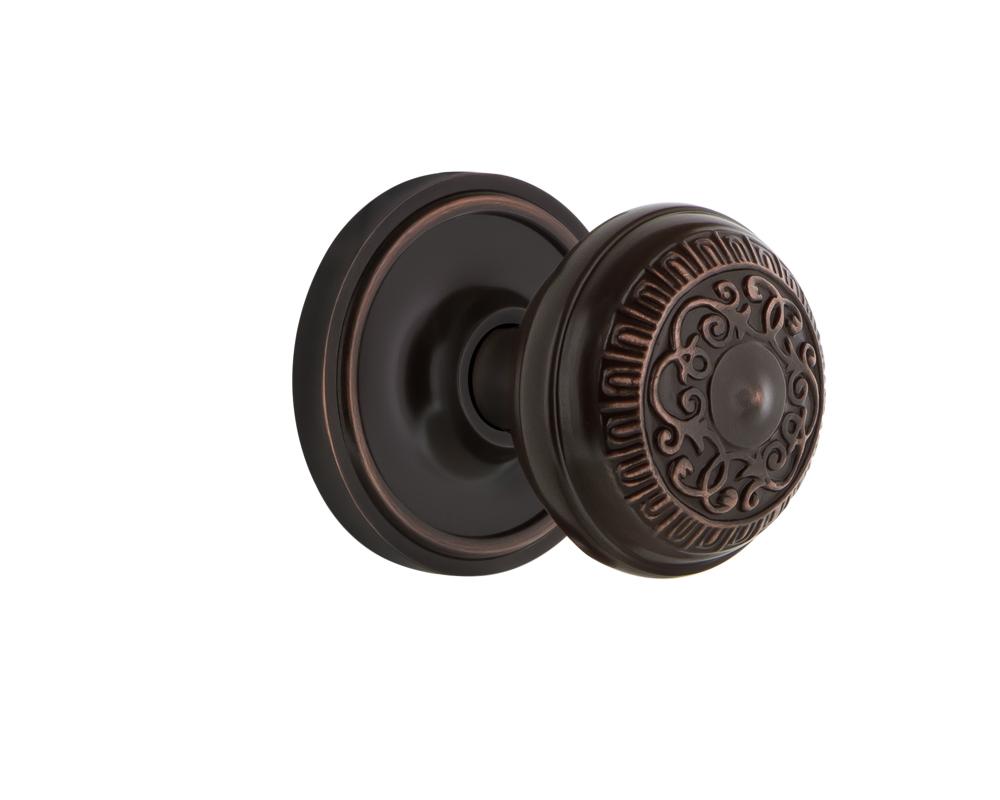 Nostalgic Warehouse Classic Rosette Single Dummy Egg & Dart Door Knob in Timeless Bronze