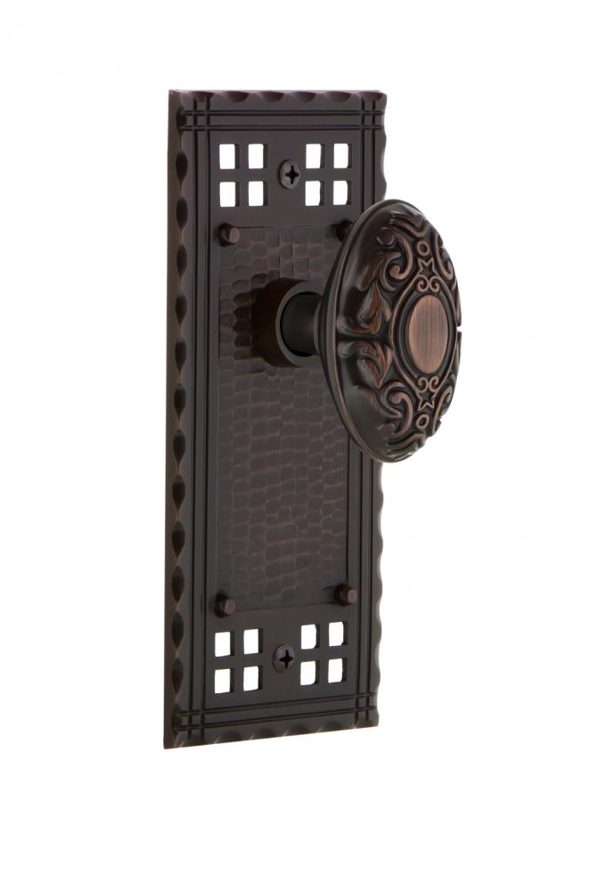 Nostalgic Warehouse Craftsman Plate Single Dummy Victorian Door Knob in Timeless Bronze