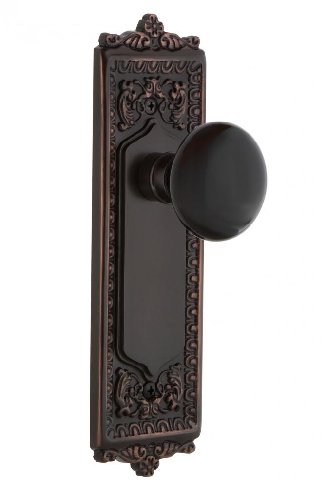 Nostalgic Warehouse Egg & Dart Plate Single Dummy Black Porcelain Door Knob in Timeless Bronze