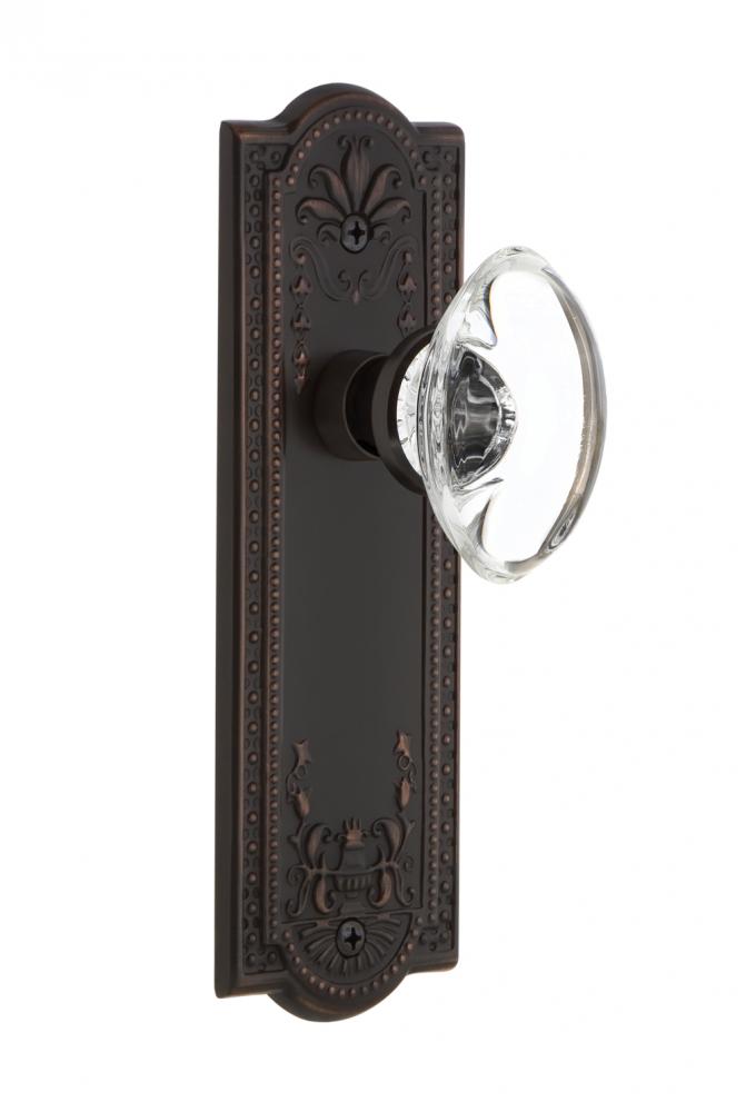 Nostalgic Warehouse Meadows Plate Single Dummy Oval Clear Crystal Glass Door Knob in Timeless Bron