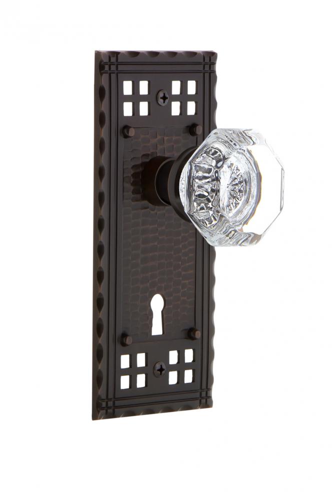 Nostalgic Warehouse Craftsman Plate with Keyhole Single Dummy Waldorf Door Knob in Timeless Bronze