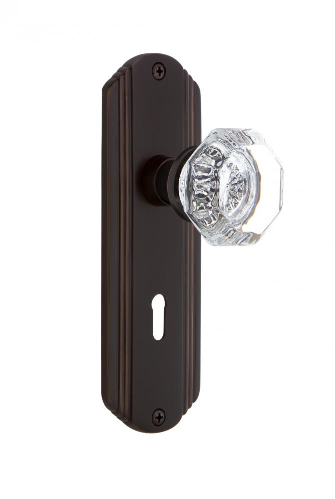 Nostalgic Warehouse Deco Plate with Keyhole Single Dummy Waldorf Door Knob in Timeless Bronze