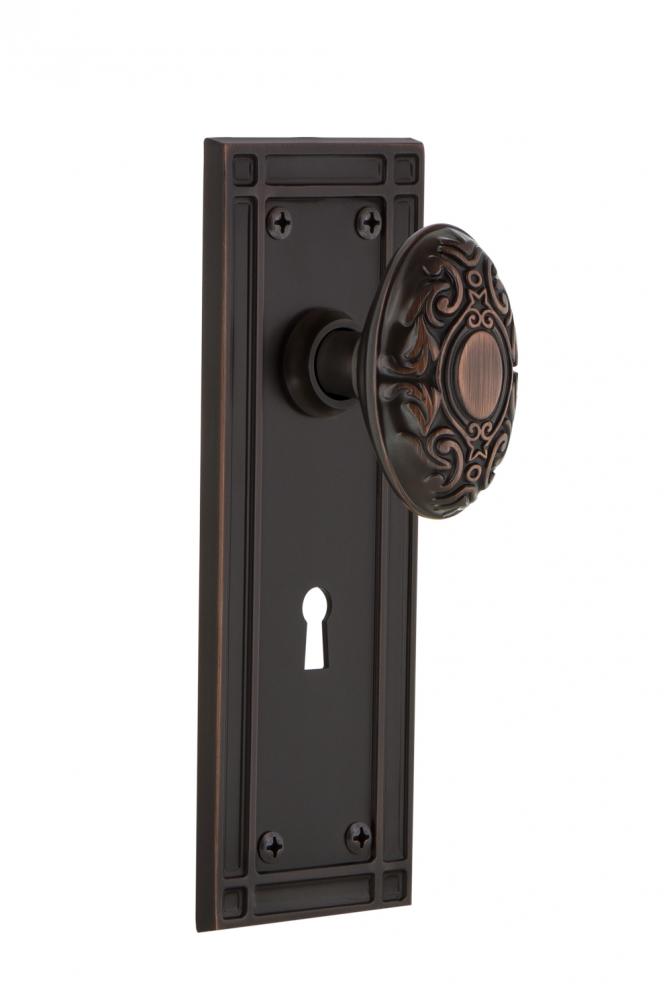 Nostalgic Warehouse Mission Plate with Keyhole Single Dummy Victorian Door Knob in Timeless Bronze