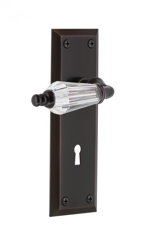 Nostalgic Warehouse New York Plate with Keyhole Single Dummy Parlor Lever in Timeless Bronze