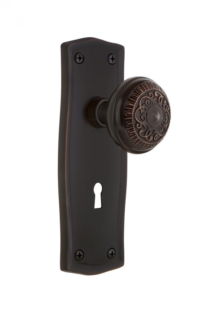 Nostalgic Warehouse Prairie Plate with Keyhole Single Dummy Egg & Dart Door Knob in Timeless B