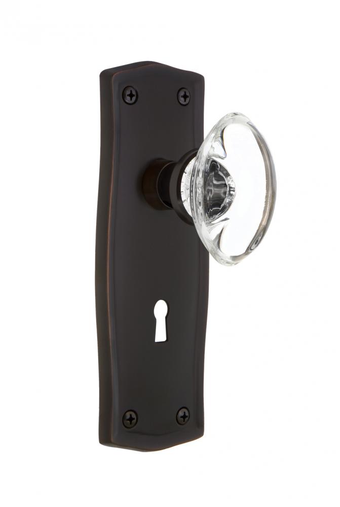 Nostalgic Warehouse Prairie Plate with Keyhole Single Dummy Oval Clear Crystal Glass Door Knob in