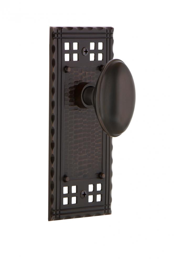 Nostalgic Warehouse Craftsman Plate Double Dummy Homestead Door Knob in Timeless Bronze