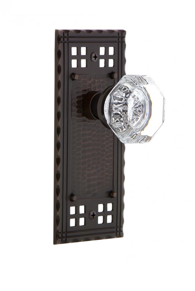 Nostalgic Warehouse Craftsman Plate Double Dummy Waldorf Door Knob in Timeless Bronze