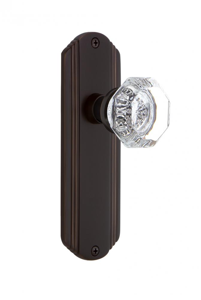 Nostalgic Warehouse Deco Plate Double Dummy Waldorf Door Knob in Timeless Bronze