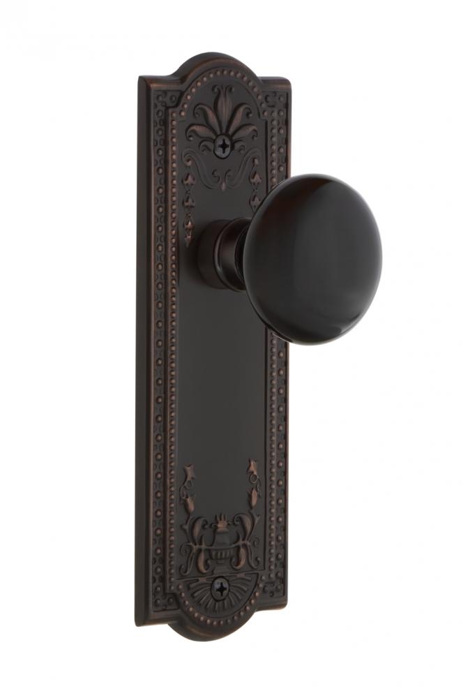 Nostalgic Warehouse Meadows Plate Double Dummy Black Porcelain Door Knob in Timeless Bronze