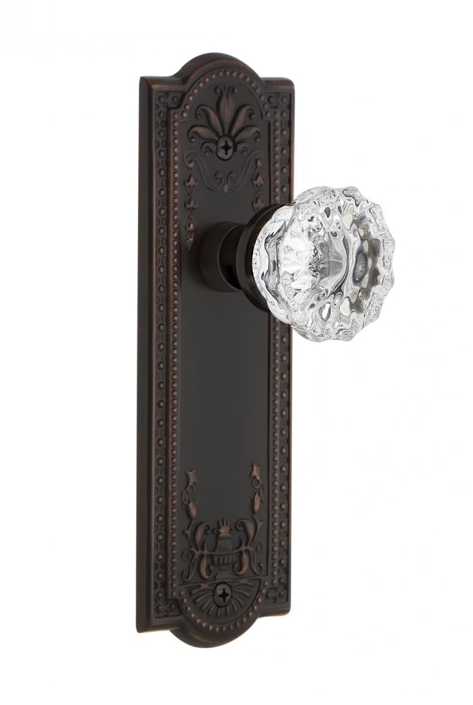 Nostalgic Warehouse Meadows Plate Double Dummy Crystal Glass Door Knob in Timeless Bronze
