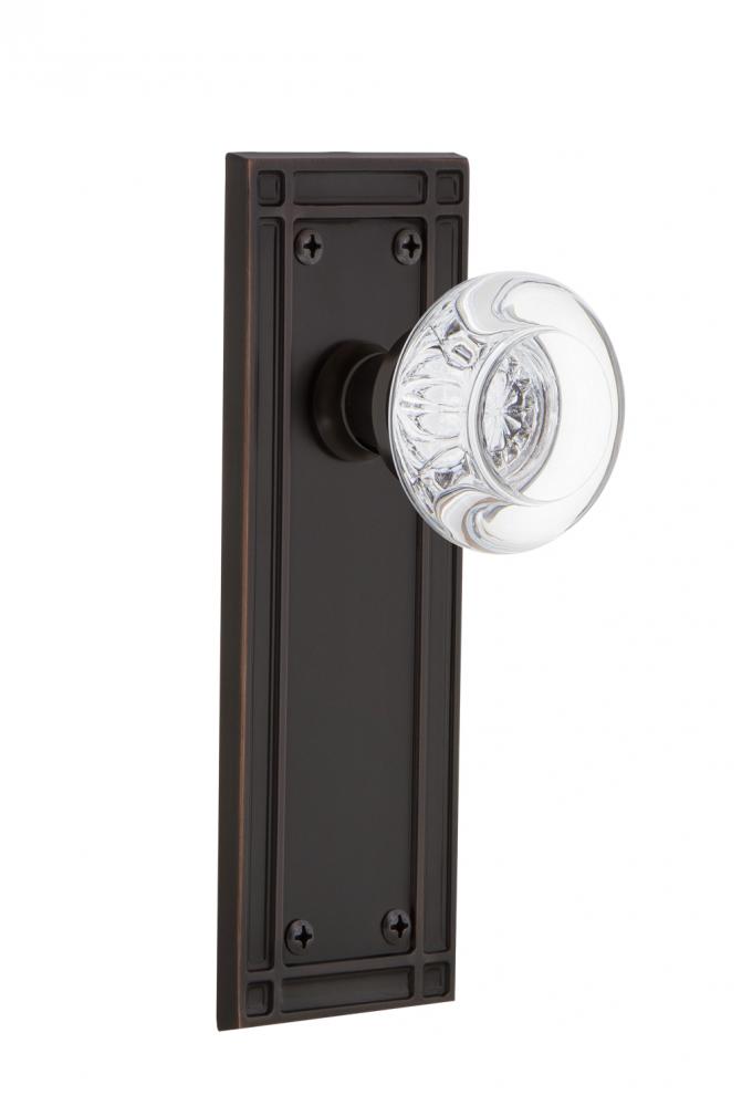 Nostalgic Warehouse Mission Plate Double Dummy Round Clear Crystal Glass Door Knob in Timeless Bro