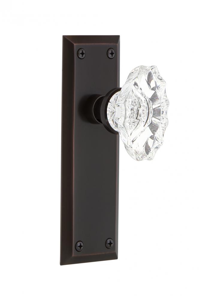 Nostalgic Warehouse New York Plate Double Dummy Chateau Door Knob in Timeless Bronze