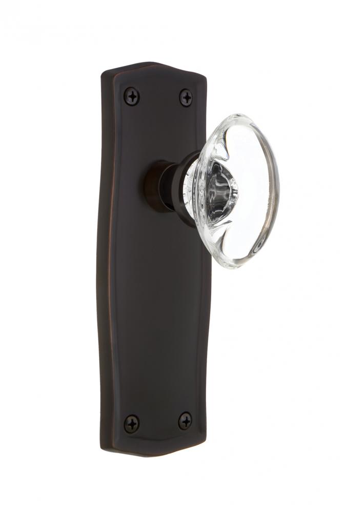 Nostalgic Warehouse Prairie Plate Double Dummy Oval Clear Crystal Glass Door Knob in Timeless Bron