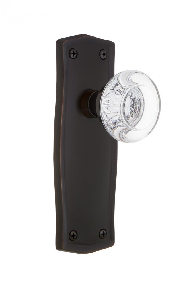 Nostalgic Warehouse Prairie Plate Double Dummy Round Clear Crystal Glass Door Knob in Timeless Bro