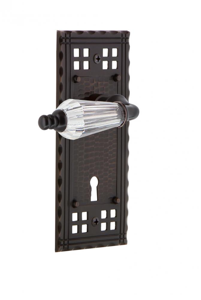 Nostalgic Warehouse Craftsman Plate with Keyhole Double Dummy Parlor Lever in Timeless Bronze