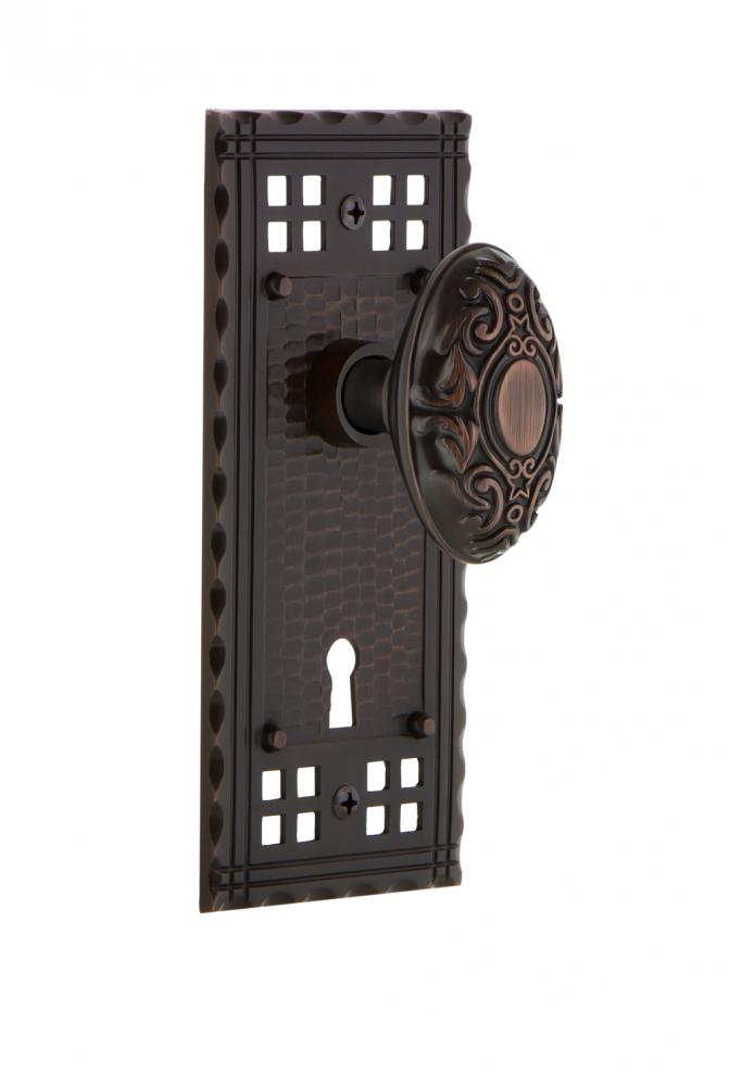 Nostalgic Warehouse Craftsman Plate with Keyhole Double Dummy Victorian Door Knob in Timeless Bron