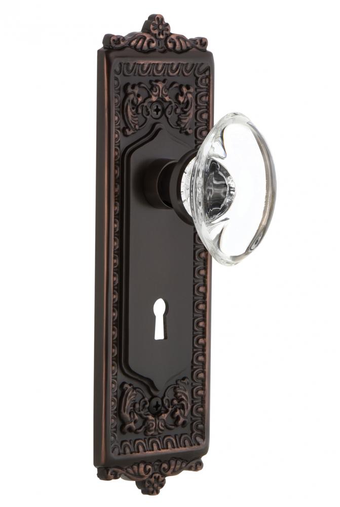 Nostalgic Warehouse Egg & Dart Plate with Keyhole Double Dummy Oval Clear Crystal Glass Door K