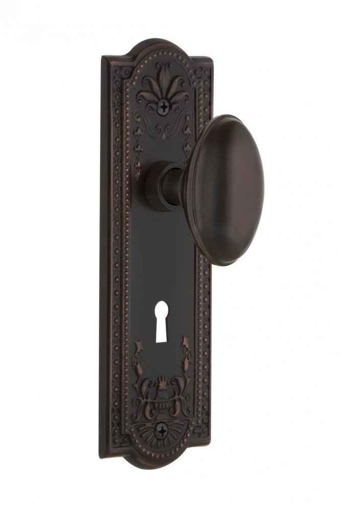 Nostalgic Warehouse Meadows Plate with Keyhole Double Dummy Homestead Door Knob in Timeless Bronze