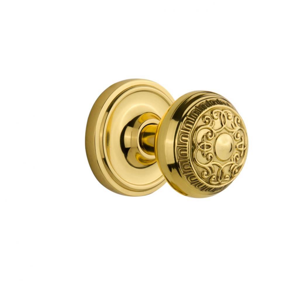 Nostalgic Warehouse Classic Rosette Privacy Egg & Dart Door Knob in Polished Brass