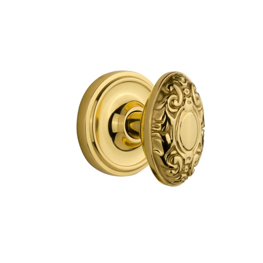 Nostalgic Warehouse Classic Rosette Double Dummy Victorian Door Knob in Polished Brass