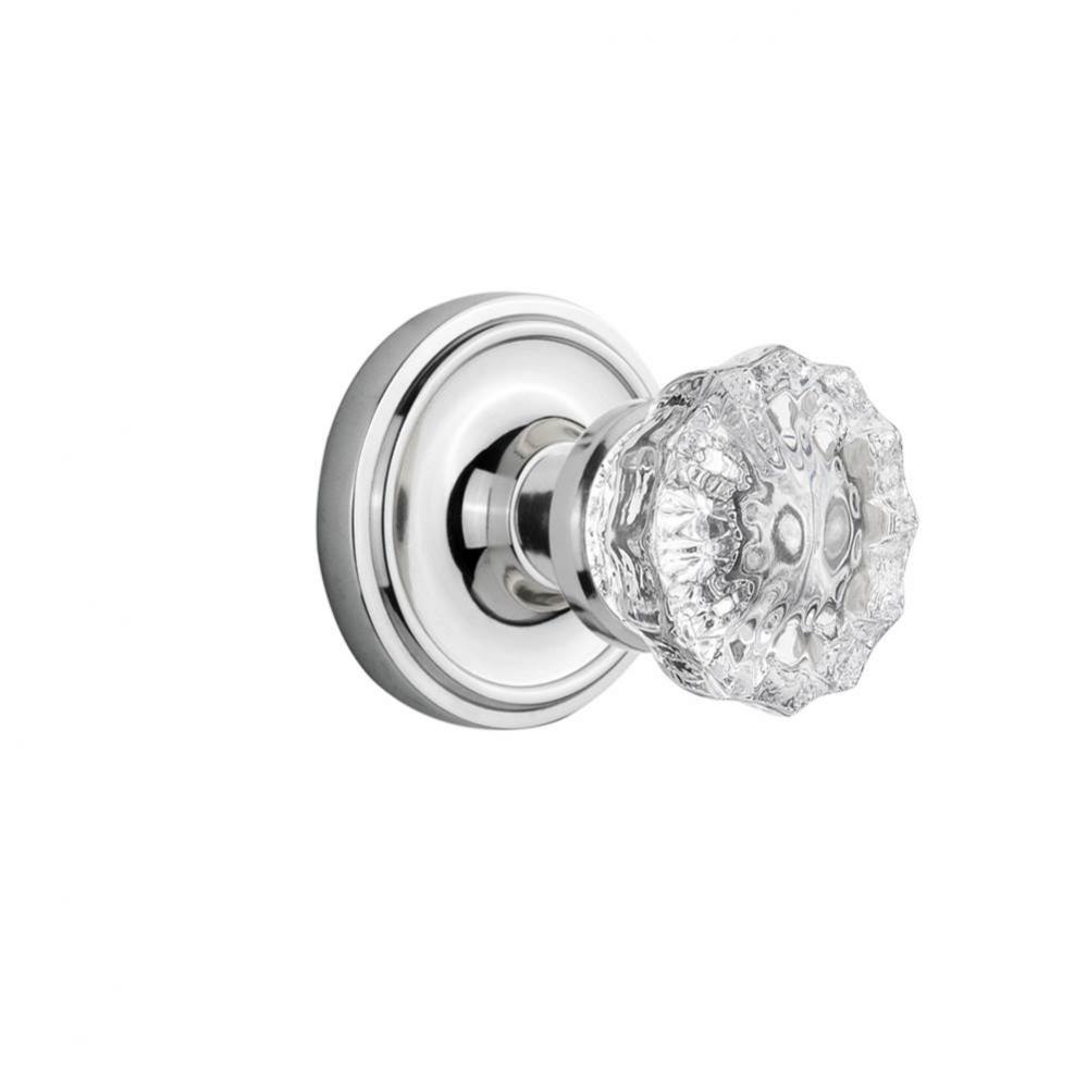 Nostalgic Warehouse Classic Rosette Privacy Crystal Glass Door Knob in Bright Chrome