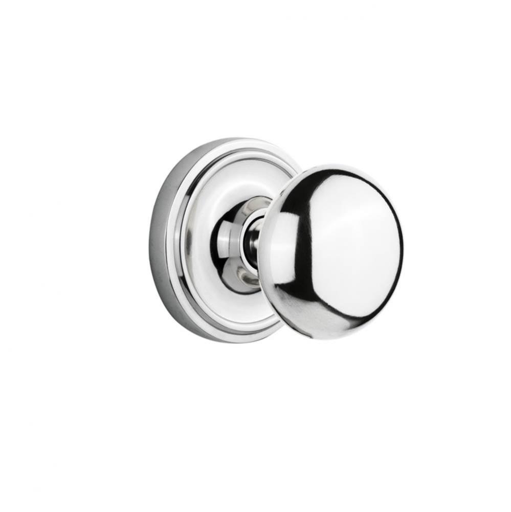 Nostalgic Warehouse Classic Rosette Interior Mortise New York Door Knob in Bright Chrome