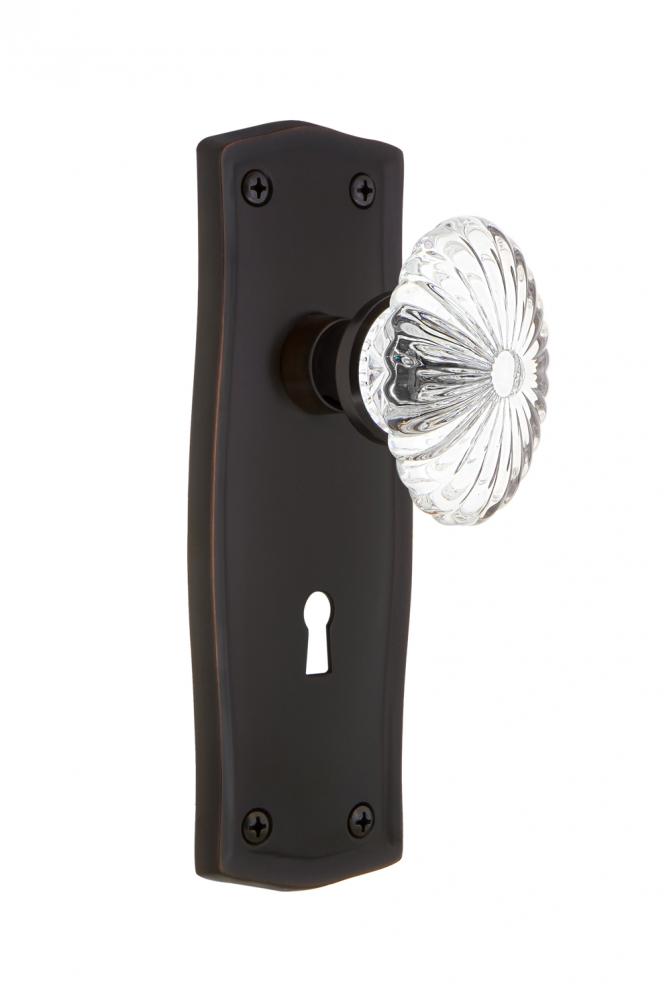 Nostalgic Warehouse Prairie Plate with Keyhole Double Dummy Oval Fluted Crystal Glass Door Knob in