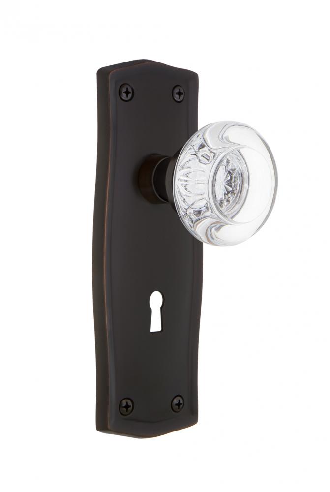 Nostalgic Warehouse Prairie Plate with Keyhole Double Dummy Round Clear Crystal Glass Door Knob in