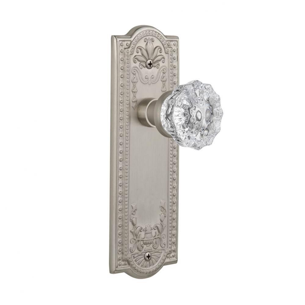 Nostalgic Warehouse Meadows Plate Double Dummy Crystal Glass Door Knob in Satin Nickel