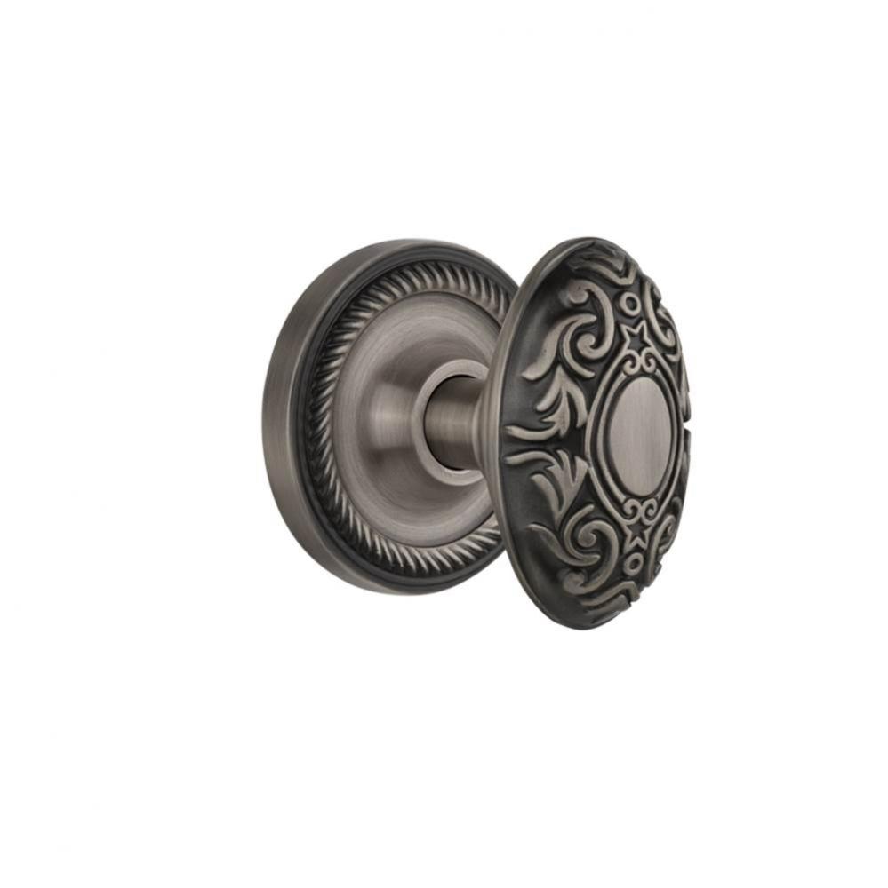 Nostalgic Warehouse Rope Rosette Privacy Victorian Door Knob in Antique Pewter