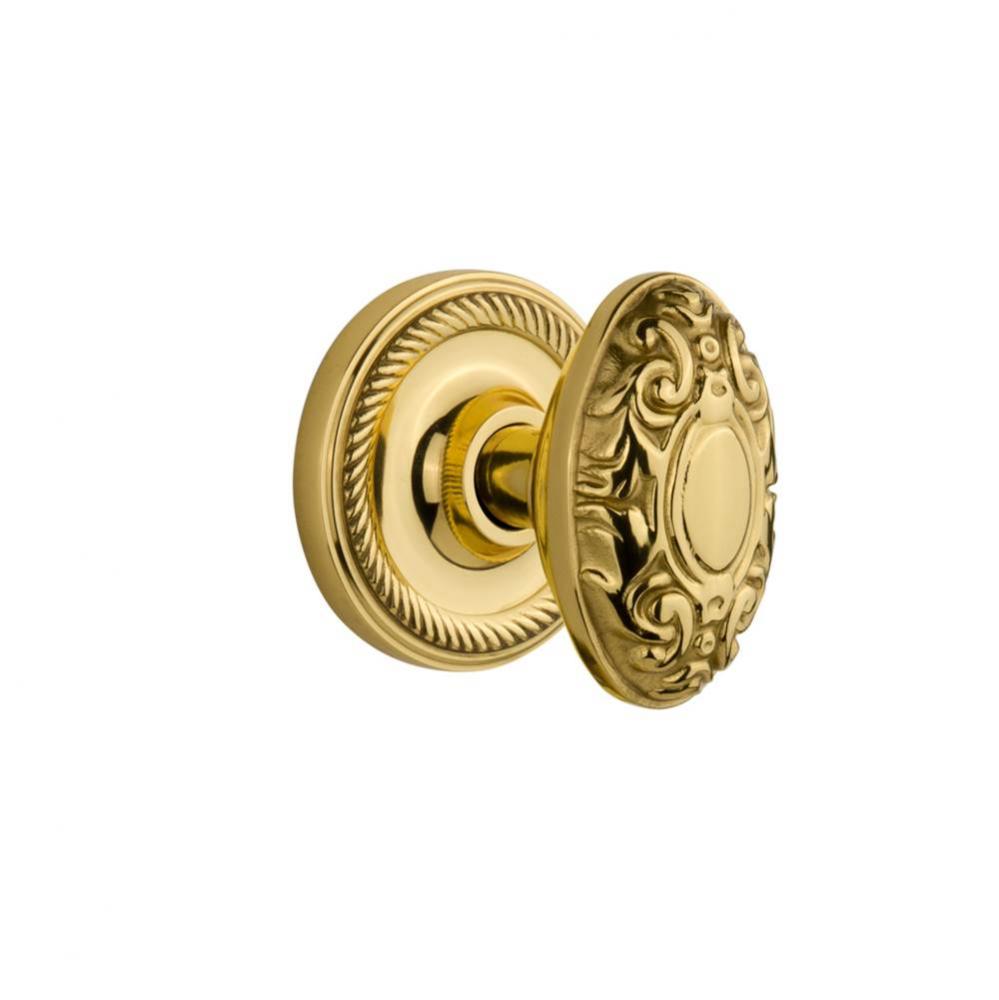 Nostalgic Warehouse Rope Rosette Passage Victorian Door Knob in Polished Brass