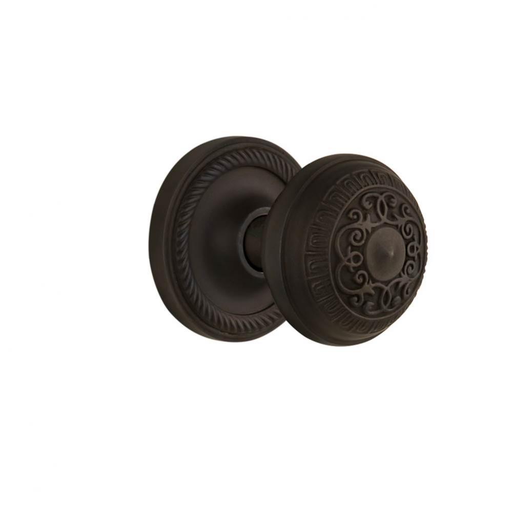 Nostalgic Warehouse Rope Rosette Privacy Egg & Dart Door Knob in Oil-Rubbed Bronze