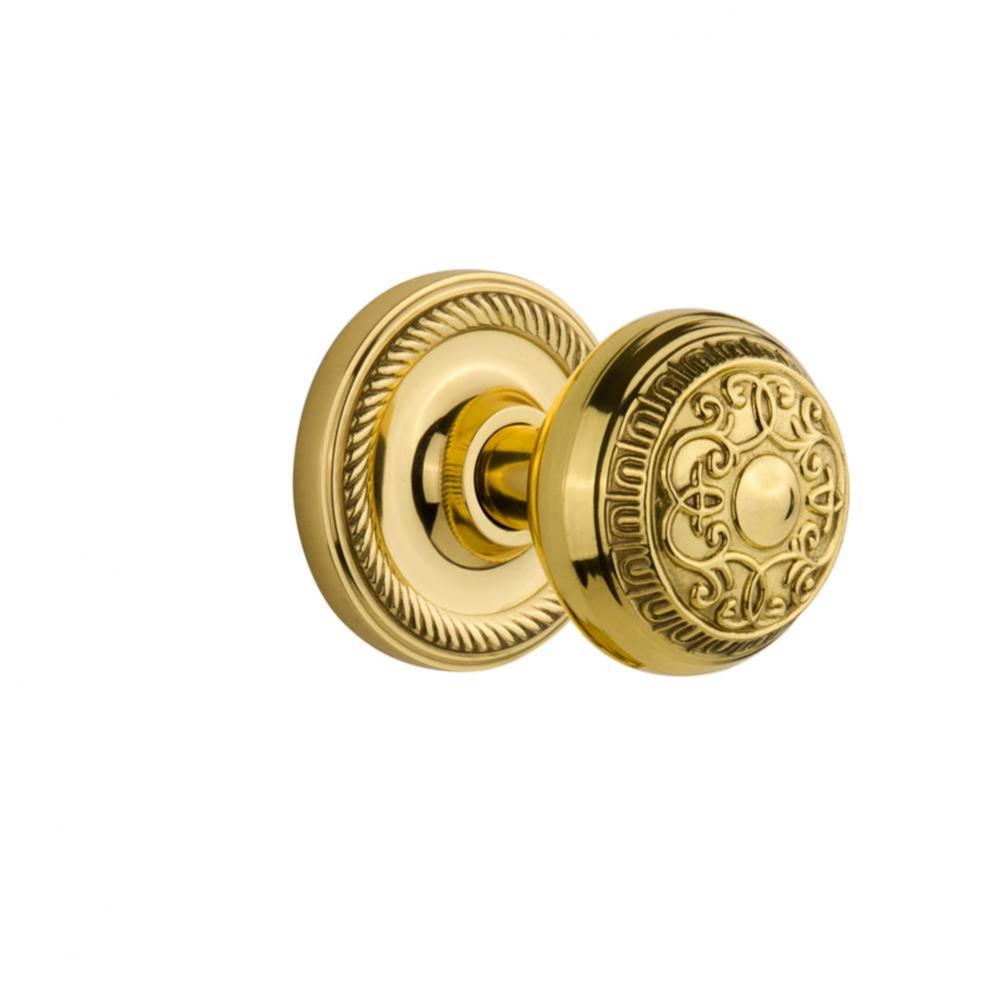 Nostalgic Warehouse Rope Rosette Double Dummy Egg & Dart Door Knob in Polished Brass