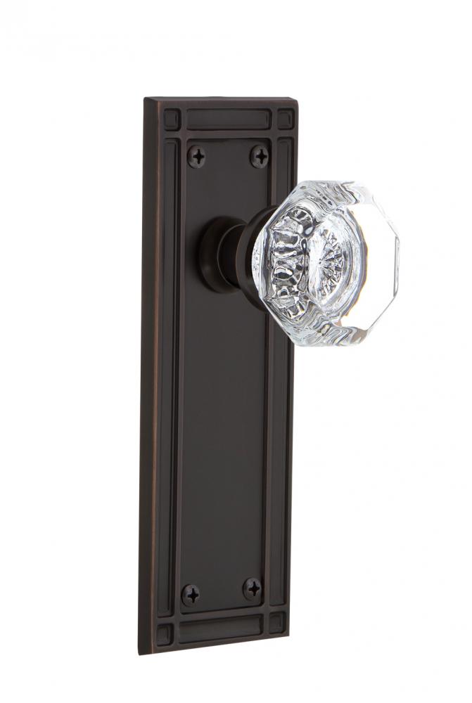 Nostalgic Warehouse Mission Plate Privacy Waldorf Door Knob in Timeless Bronze